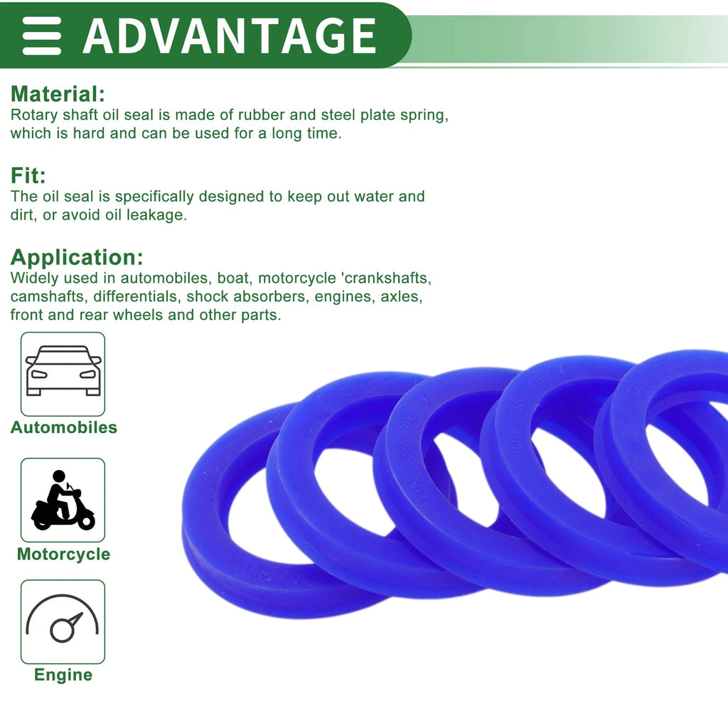 Set of 5 Oil Seal Rotary Shaft Seal 35x48x7mm High Pressure for Various Models