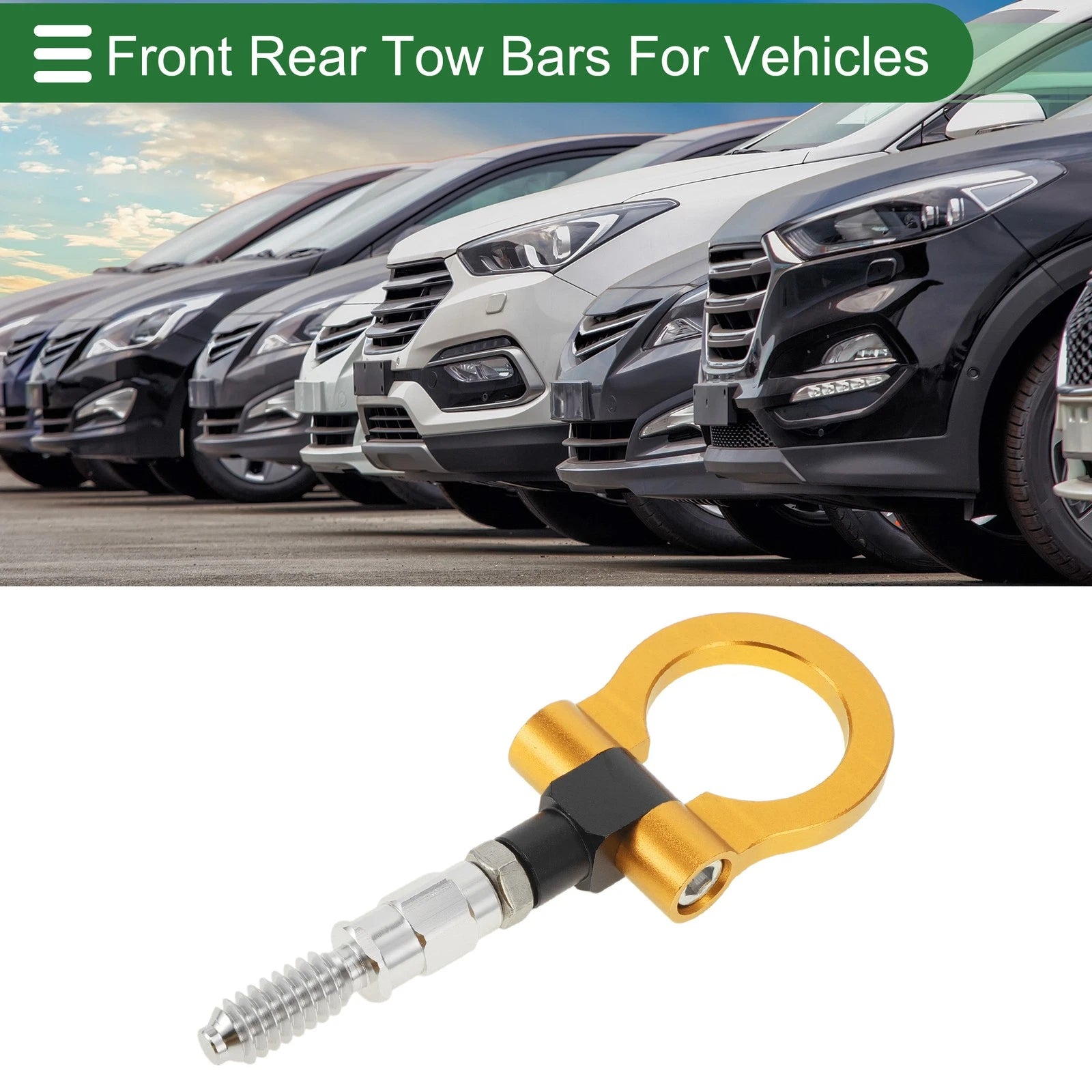 Tow Hook for Ford Focus (1998–2025) 15.6mm Aluminum Alloy Gold Tone