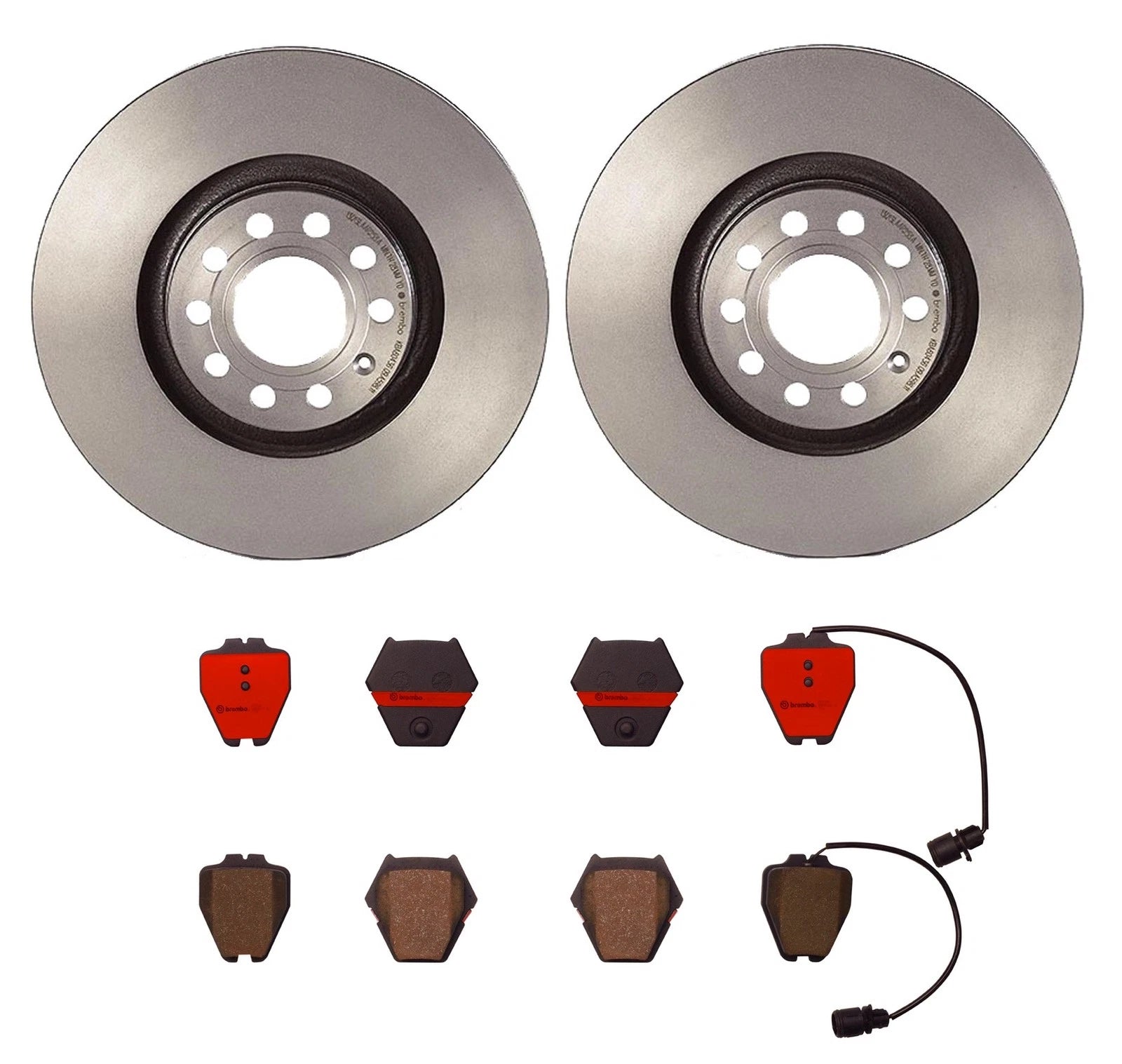 Brembo Front Brake Kit Disc Rotors NAO Ceramic Pads for Audi Allroad Quattro S4 (2001–2005)