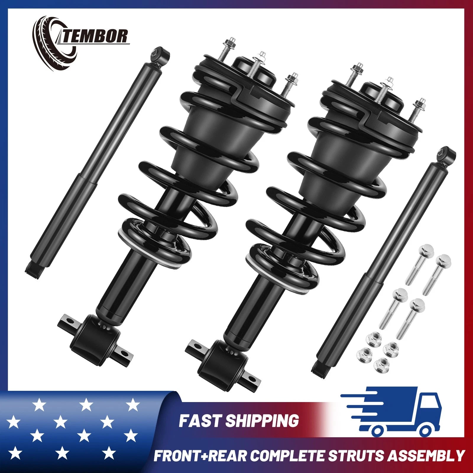 4x Front Rear Struts Shocks for 2007–2013 GMC Sierra 1500 Chevrolet Silverado 1500
