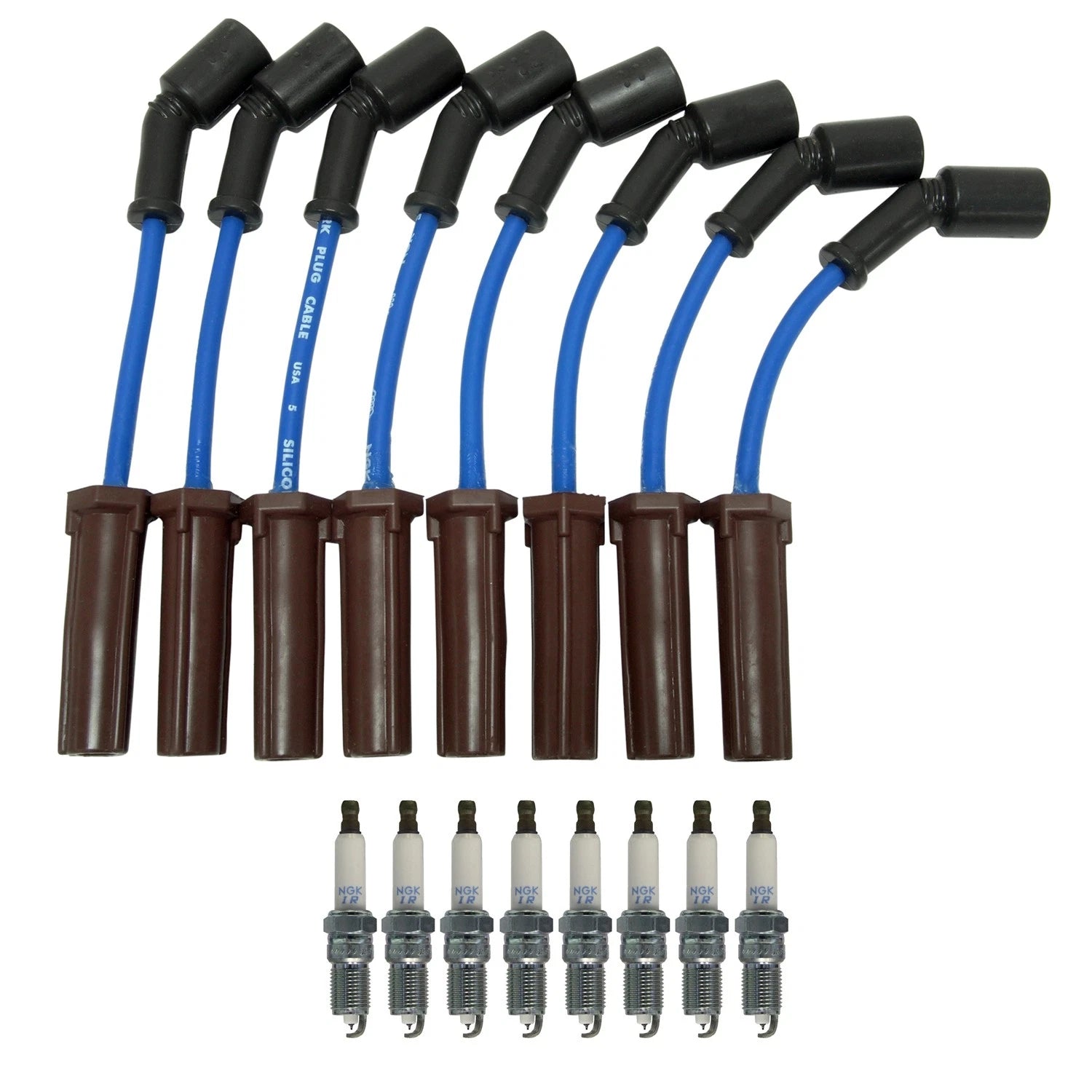 Set of 8 NGK Laser Iridium Spark Plugs & Wire Set for Camaro Corvette Firebird