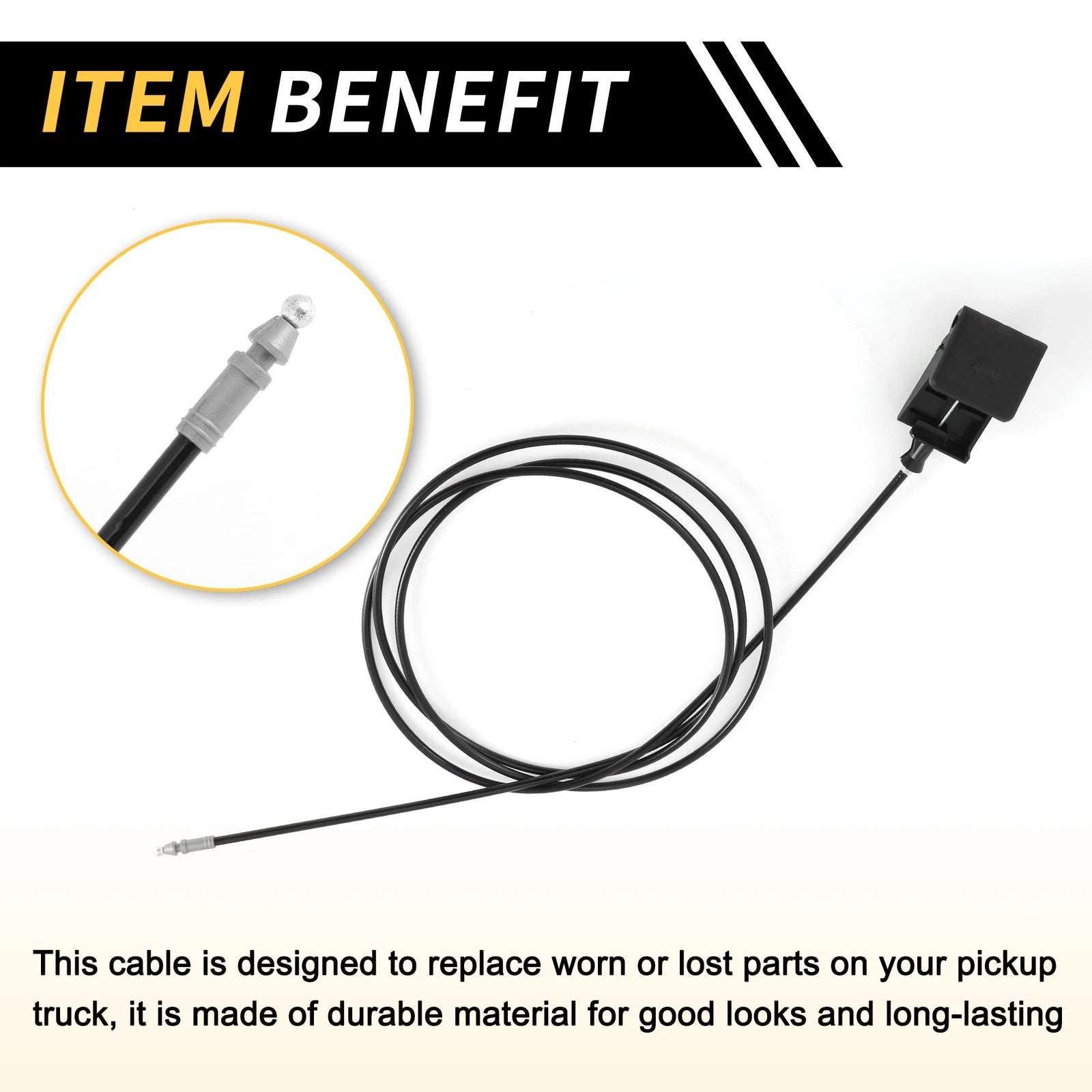 Hood Latch Release Cable for Toyota Tundra, Sequoia (No. 536300C020)