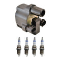 Set of 4 Hitachi COP Ignition Coils & Bosch Platinum Spark Plugs for Mazda MPV (1989–1998)