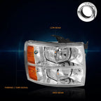 Headlight Lamp Replacement for Chevy Silverado (2007–2014) Chrome Housing