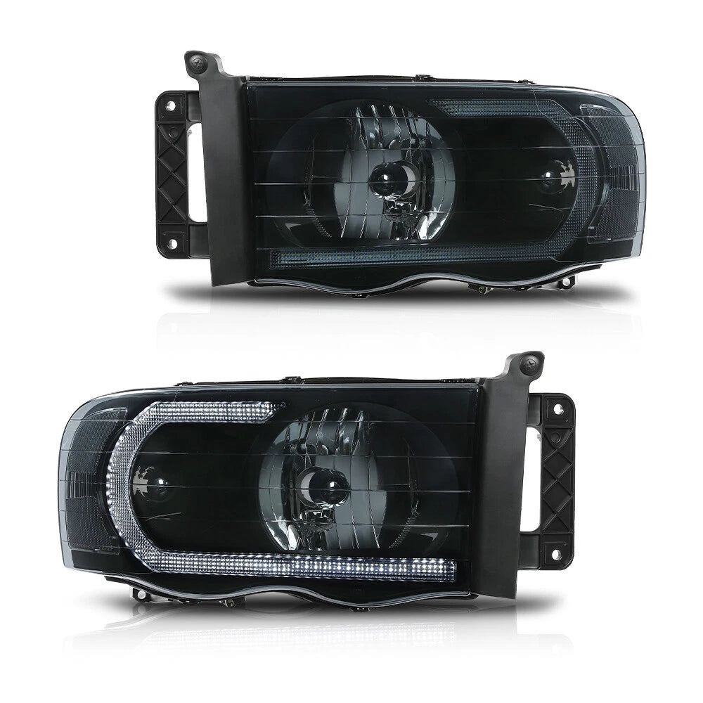LED Tube DRL Headlights for Dodge Ram 1500 2500 3500 (2002–2005)