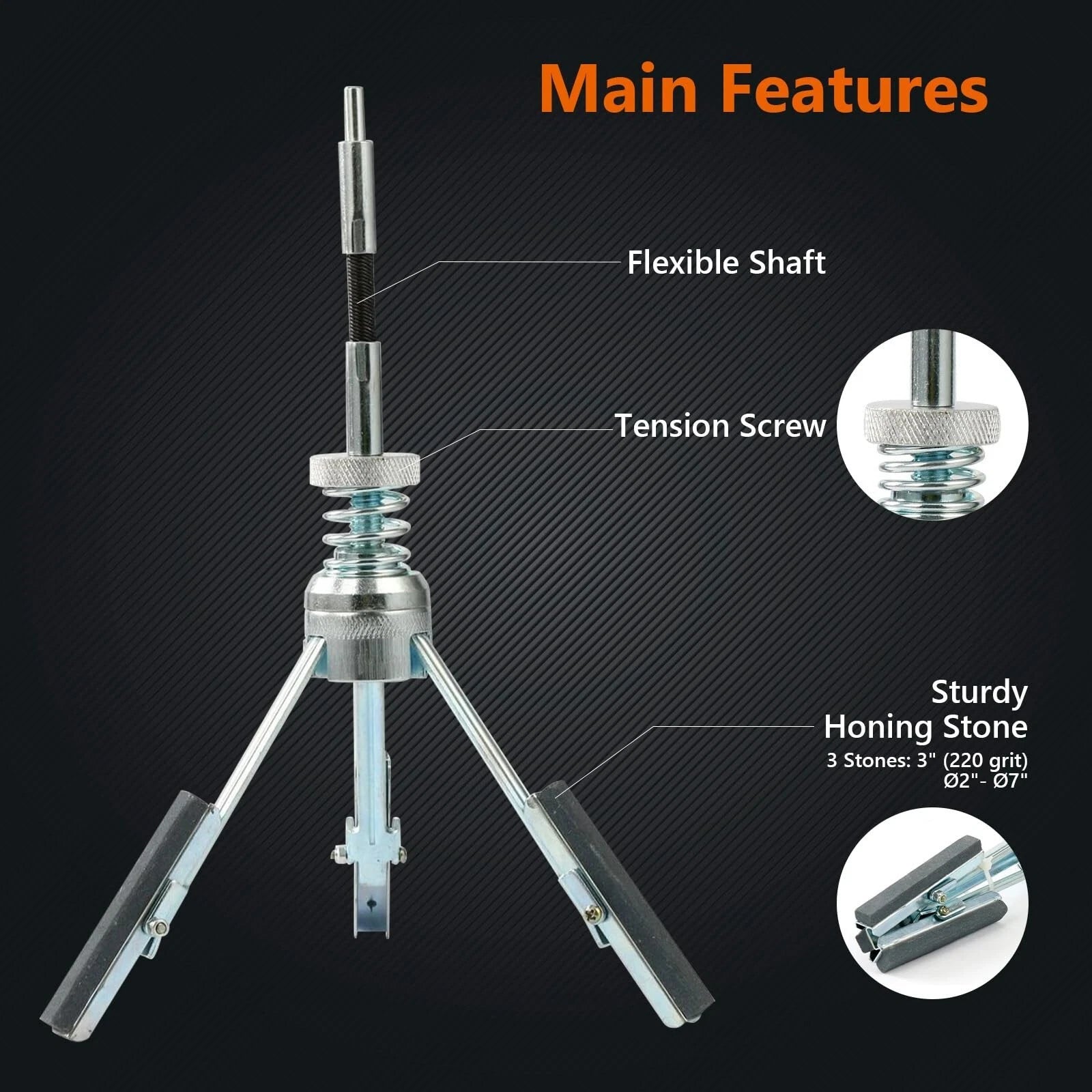 Brake Cylinder Hone Tool for Universal Applications (2"-6-1/2")