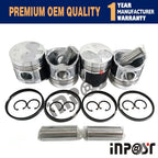 Set of 4 Piston Kit & Ring Set STD for Perkins 404D-22 404D-22T (–)
