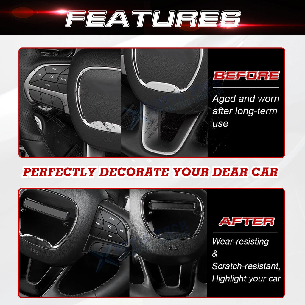 Glossy Black Driver Side Control Cover Trim for Dodge Challenger Charger (2015-)