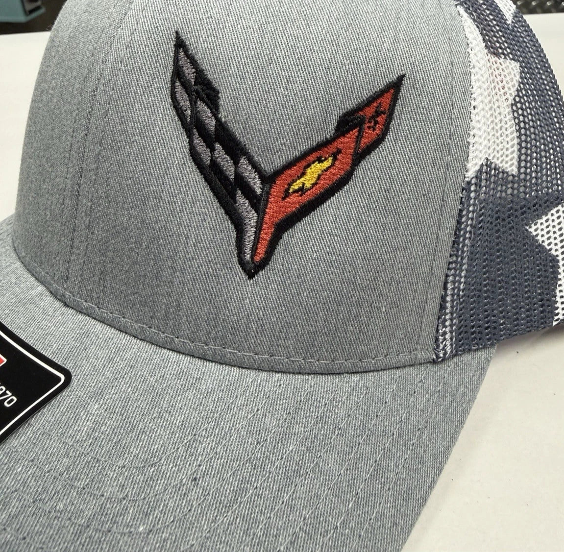 Licensed Snap Back Hat Cap with American Flag Backing for Chevrolet Corvette C8 (2020–2025)