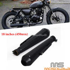 18" Reverse Cone Shorty Exhaust Muffler Pipes for Cafe Racer