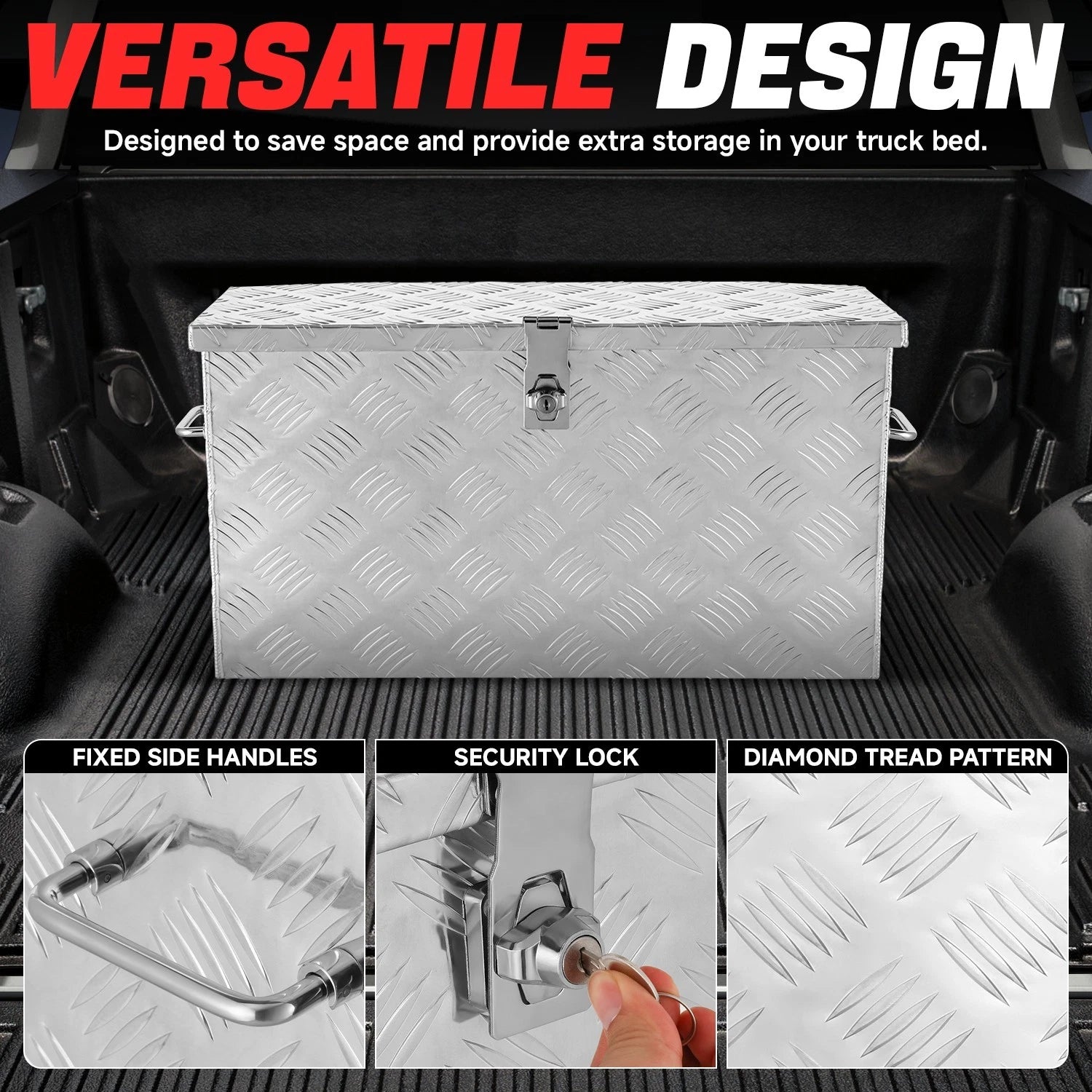 27" Aluminum Tool Box for Hydraulic Lift (5 Bar Diamond Tread)