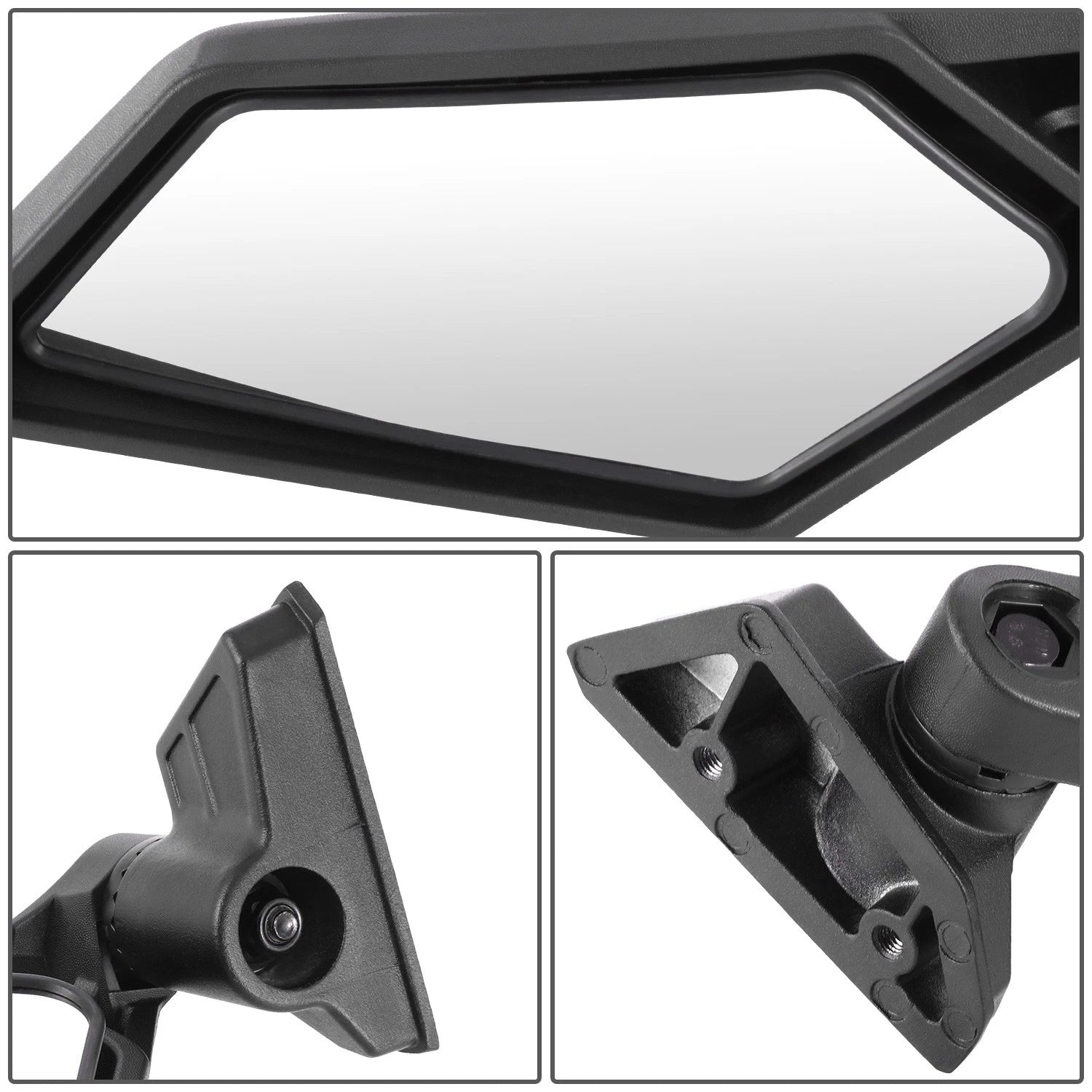 Black Aluminum Convex Glass Side View Mirrors for Can-Am Maverick X3 (2017–2023)