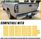 Black LED Tail Lights for Chevy Silverado GMC Sierra (2003-2006)