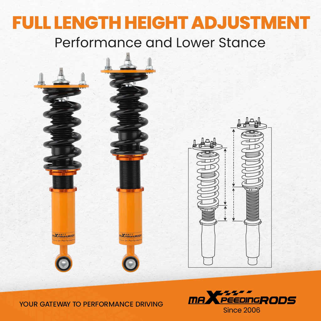 24 Level Adjustable Coilovers Suspension for Lexus LS400 (1990–1994)