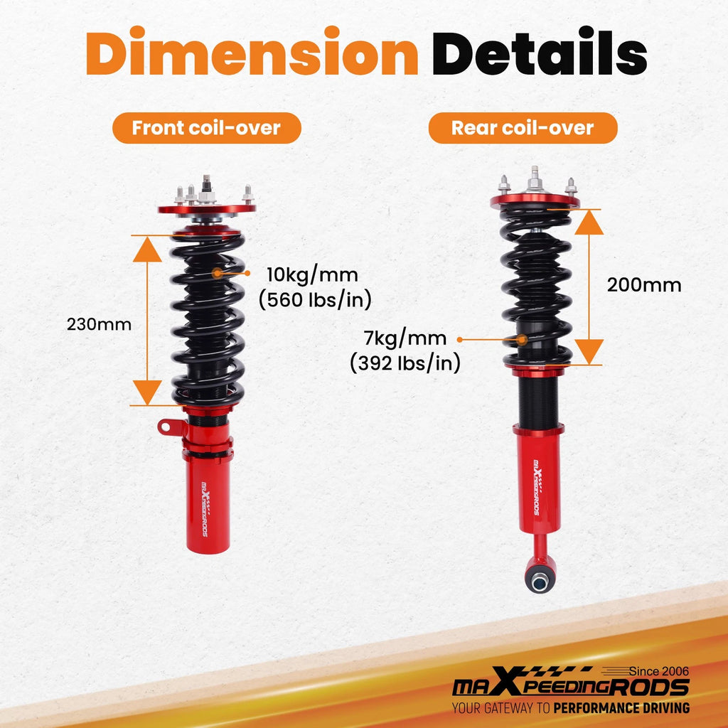 24 Way Adjustable Coilovers for BMW 5 Series E60 (2004–2010)