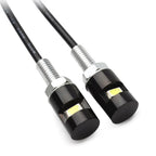 LED White Turn Signal Lights for Motorcycle Black License Plate