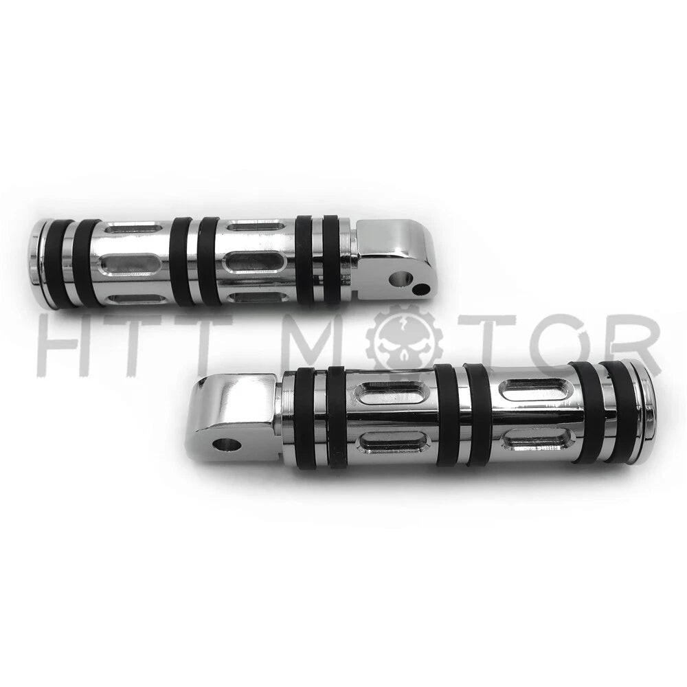 Chrome Edge Cut Footpegs for Harley Softail Fat Boy FLFB, Fat Bob (2018–2023)