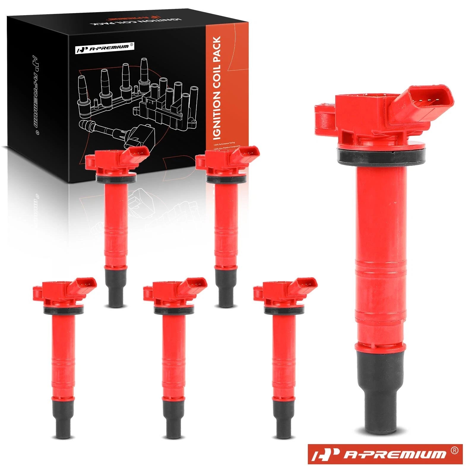 Red Ignition Coil for Toyota Tacoma & Tundra & 4Runner (2005-2015)