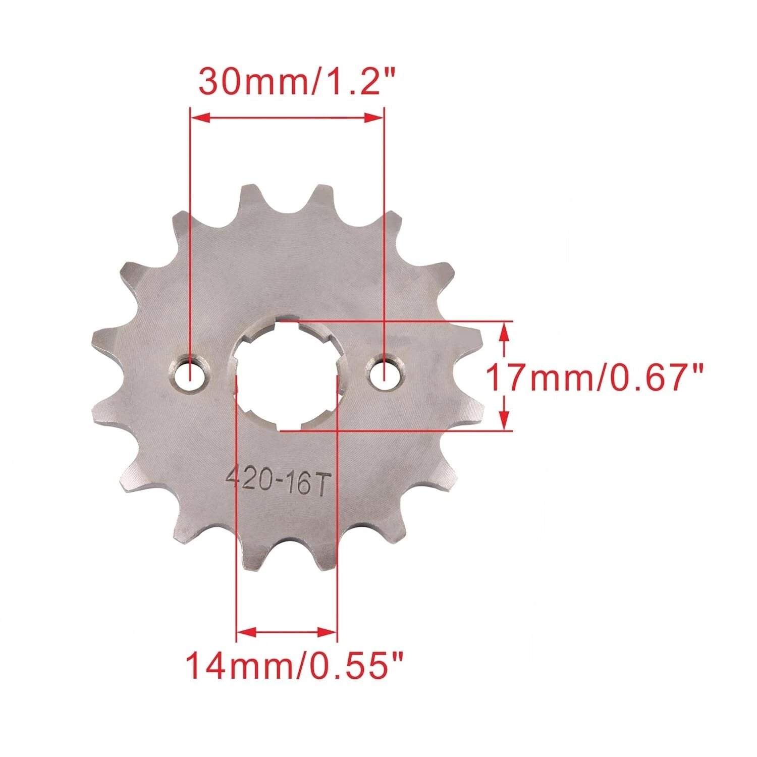 17mm 16T Front Sprocket Cog for 50 70 110 125 150 cc Dirt Pit Bike ATV