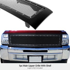 Upper Black Rivet Mesh Grille for Chevy Silverado 1500 (2007-2013)