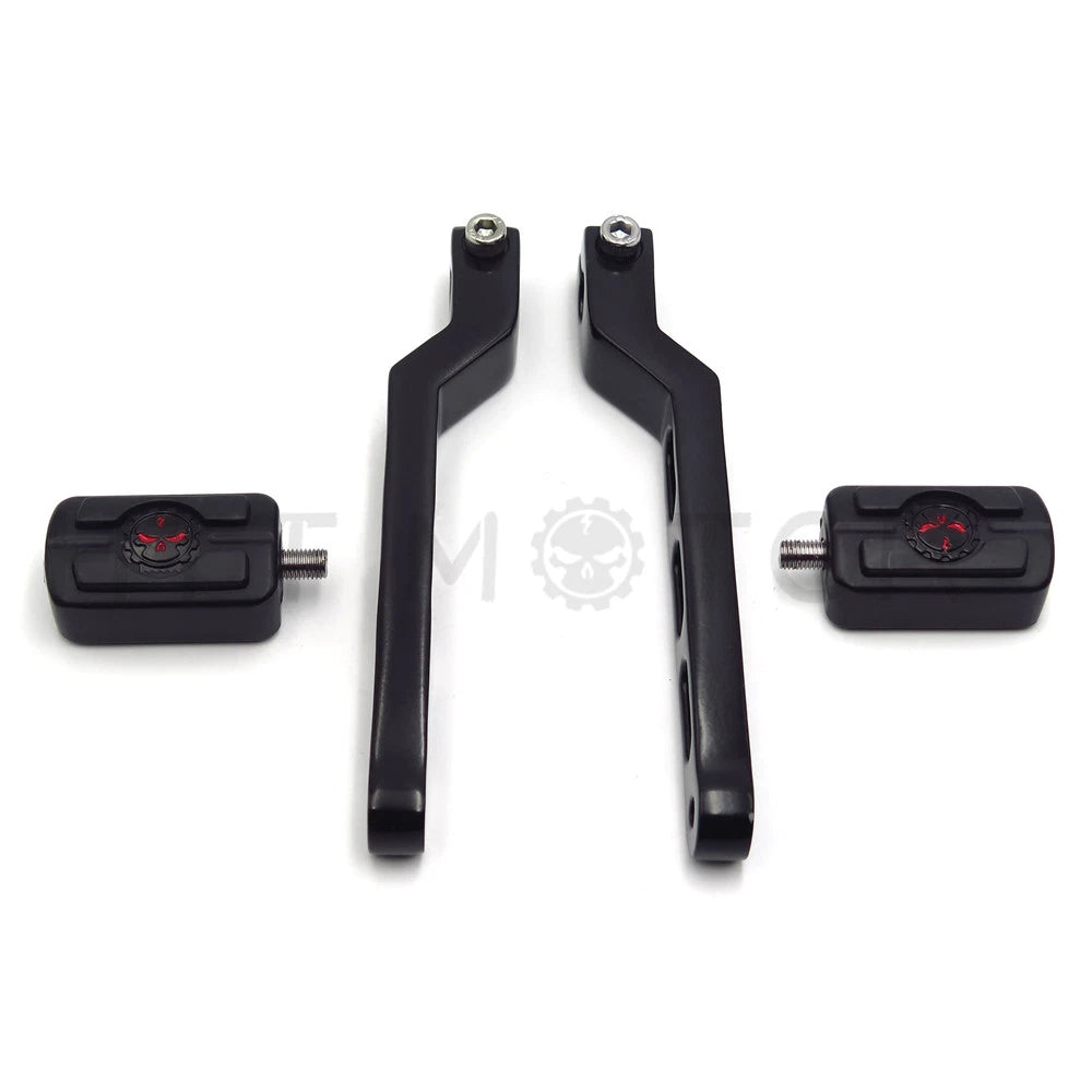 Black Skull Heel Toe Shift Levers w/ Shifter Pegs for Harley Electra Glide (1988–2017)