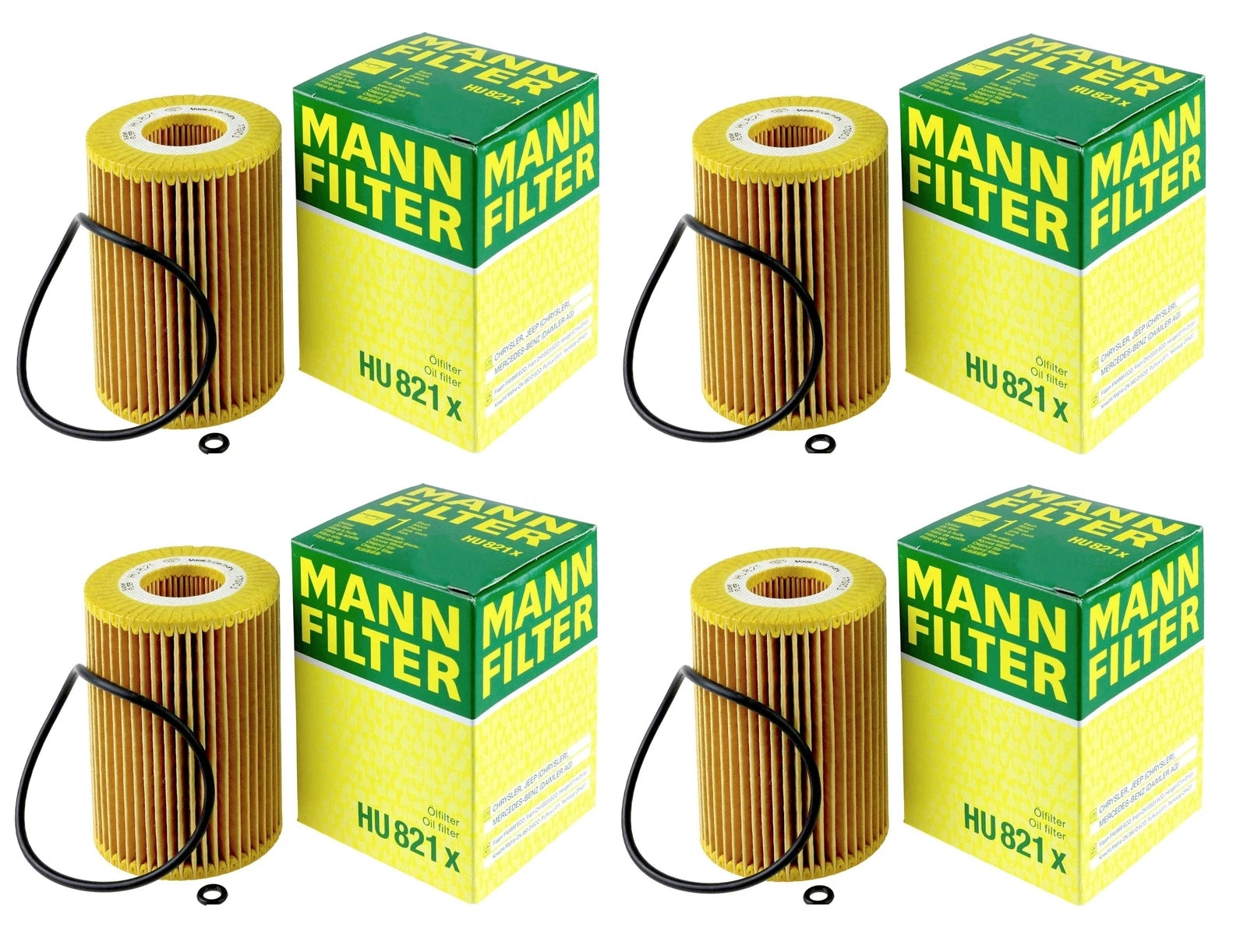 Set of 4 Engine Oil Filters for Mercedes W211 W164 X164 W251 V212 S212