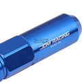 20 PCS M12X1.5 107MM Tall Blue Aluminum Spiked Cap Lug Nuts + Adapter