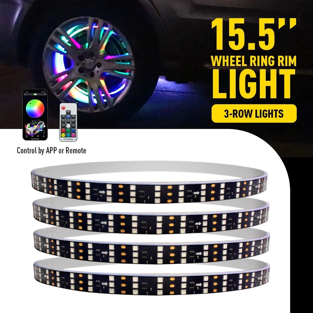 4X LED RGB Wheel Ring Lights for Truck Car Rim (Bluetooth Control)