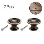 2Pcs Round Antique Cabinet Knob Pull Handle for Kitchen Cupboard Drawer