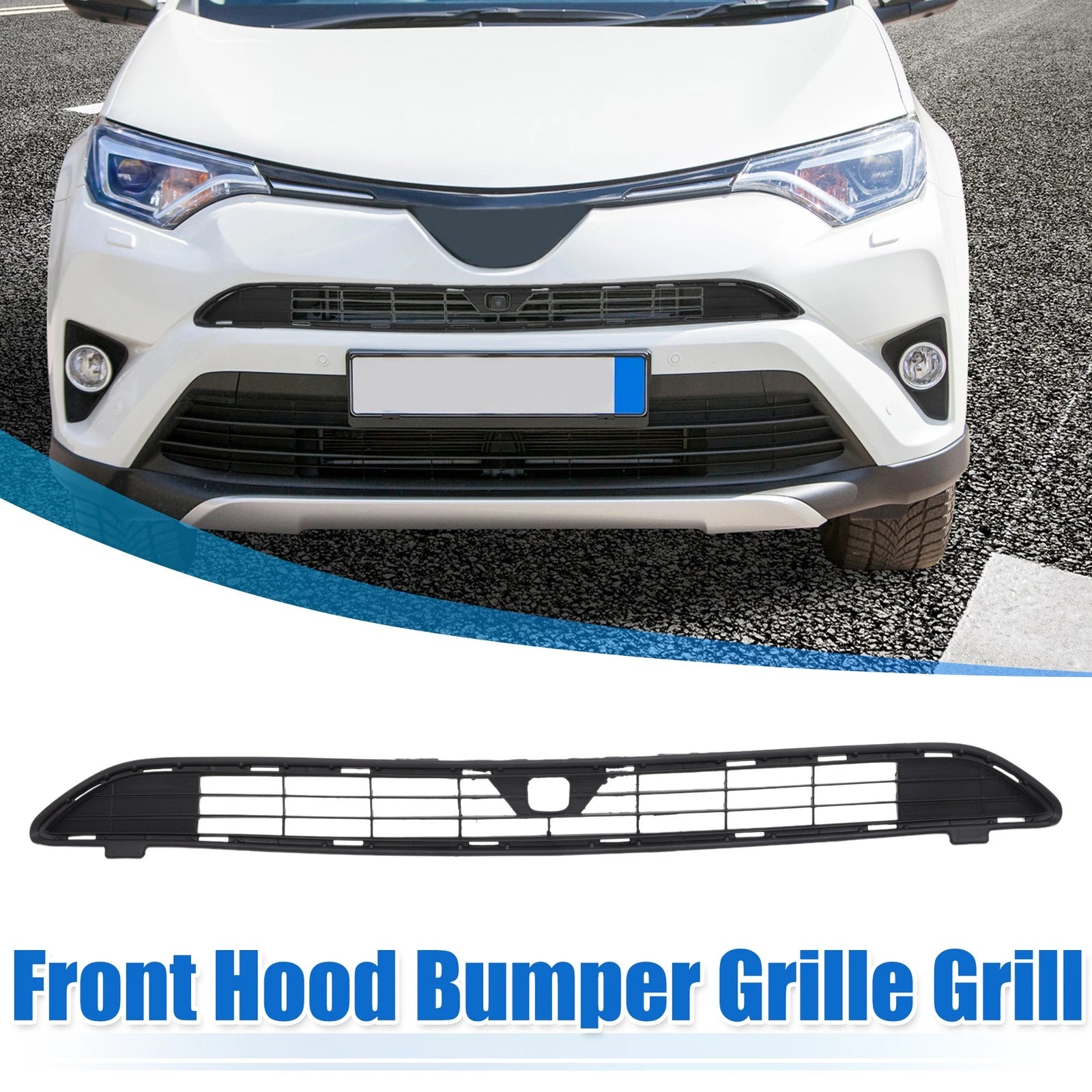 Front Hood Bumper Grille for Toyota RAV4 LE (2016–2018) No.531120R060 Black