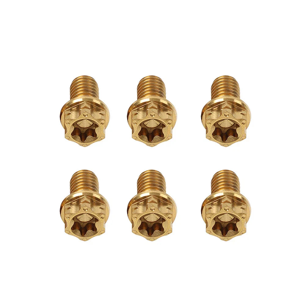 6pcs M6x20mm Titanium Torx Head Flange Bolts for Bike Motorcycle