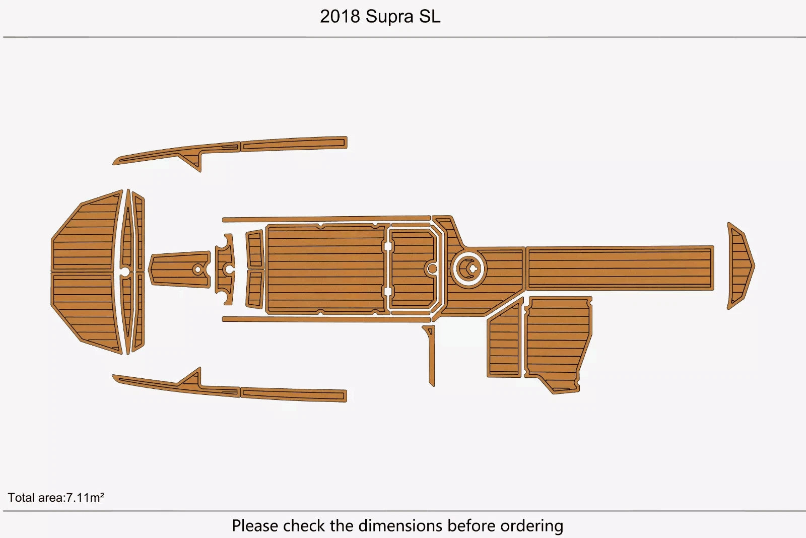 EVA Foam Faux Teak Deck Mat for 2018 Supra SL Cockpit Swim Platform