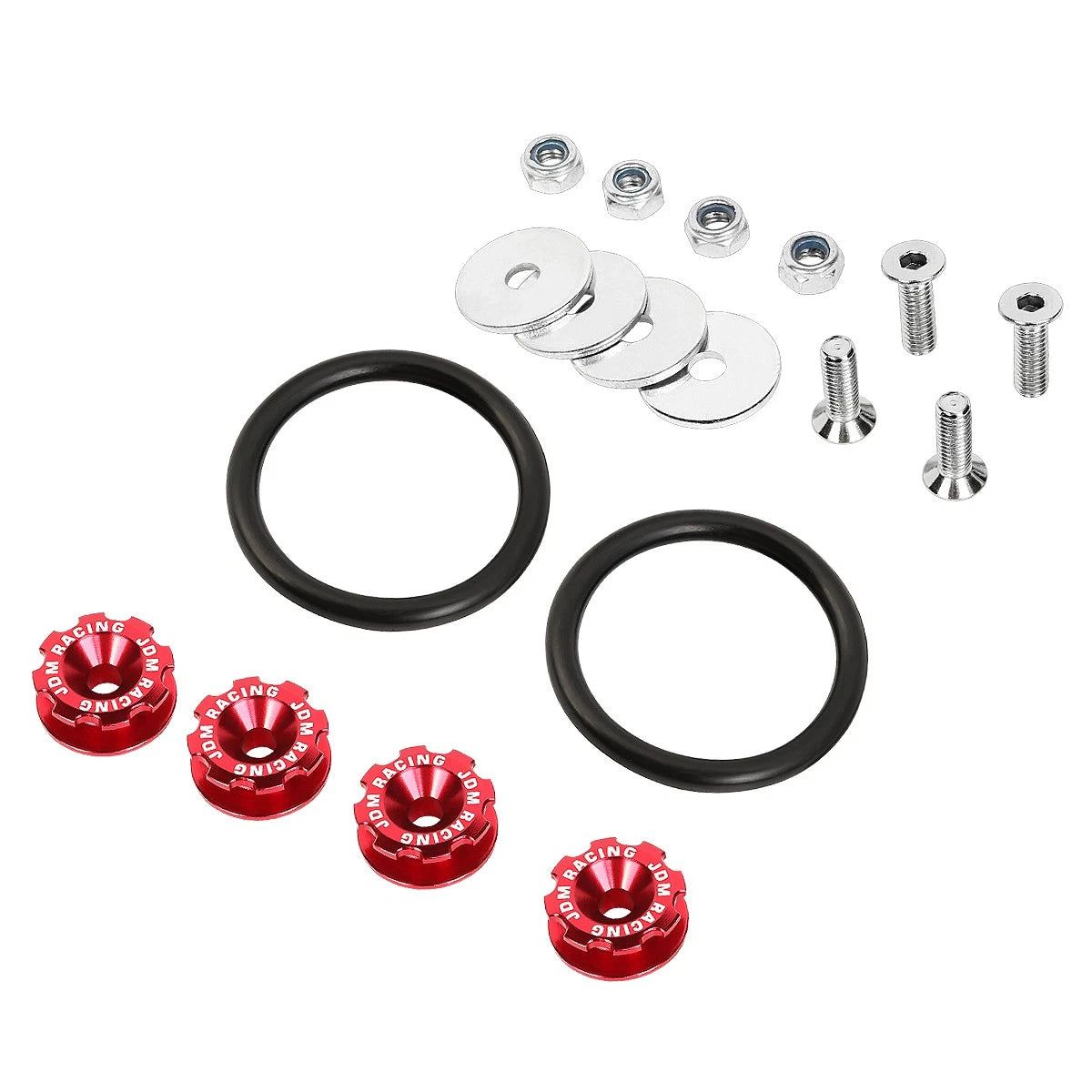 Set of 4 Aluminum Red Bumper Quick Release Fasteners for Gear Lid