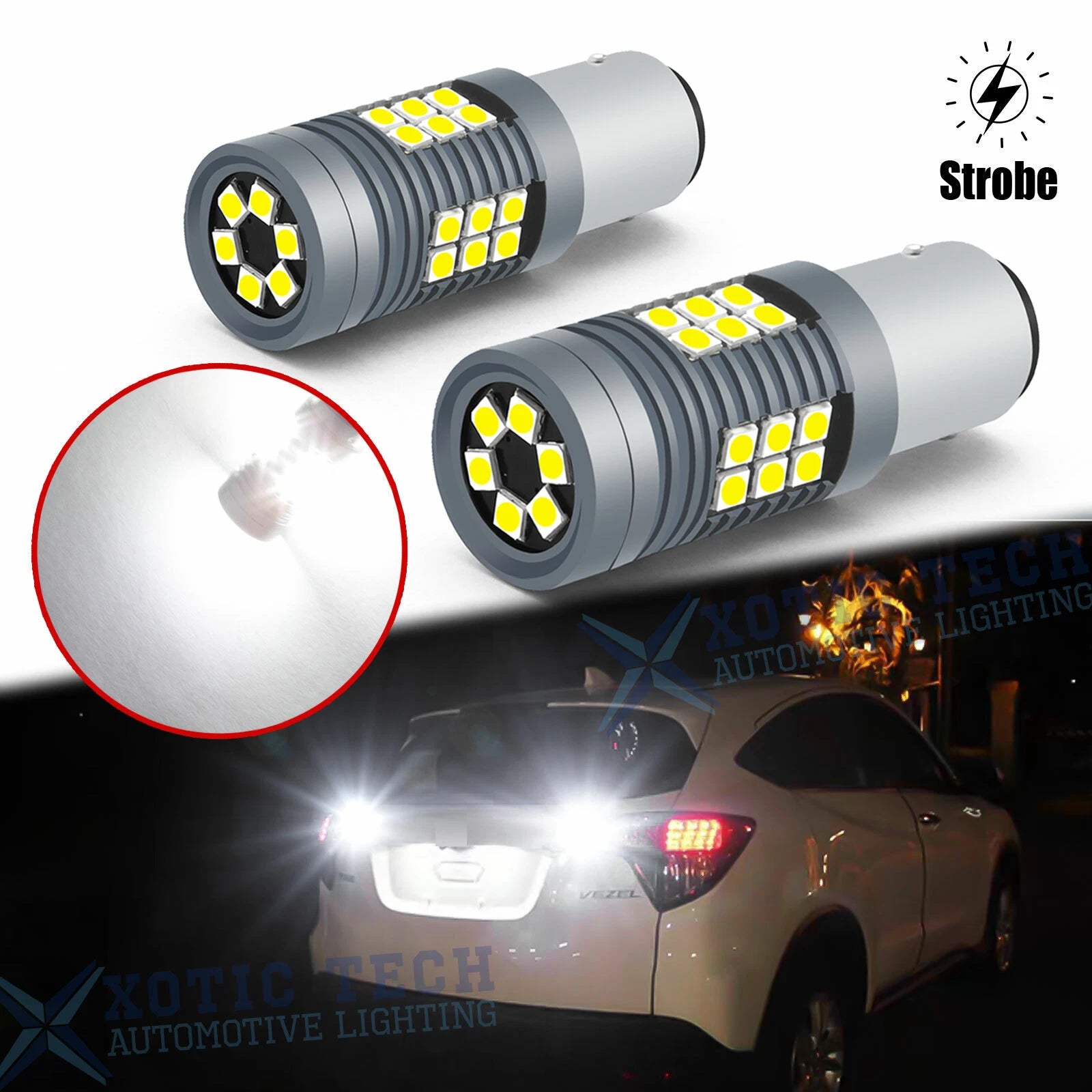 6000K White 1157 LED Strobe Flashing Turn Brake Reverse Bulbs (2015–2025)