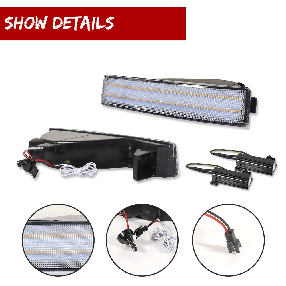 2X Clear Switchback LED Turn Signal Lights for Honda Prelude (1992–1996)