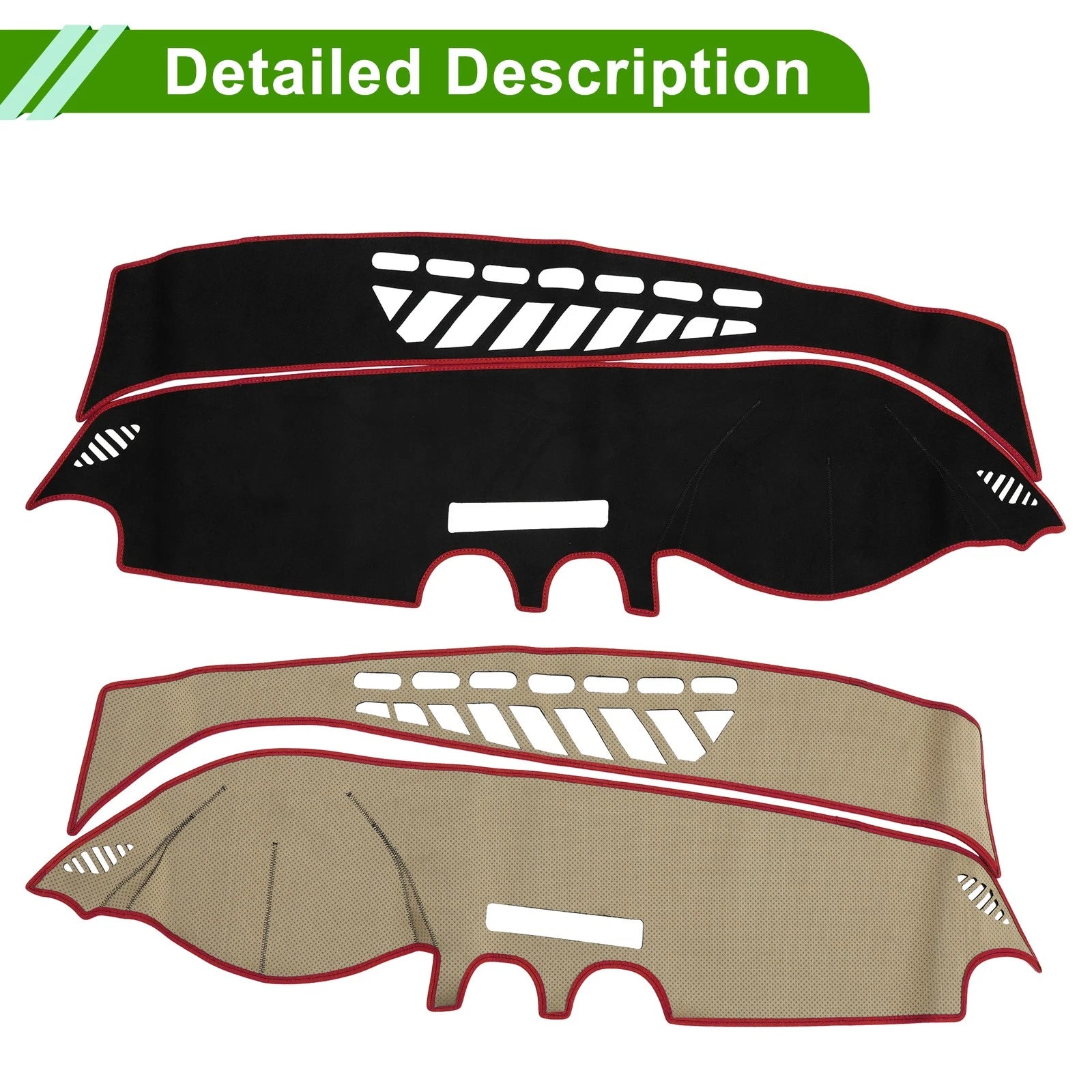 Dashboard Cover Mat for Audi A3 (2014–2020) Sun Protector Black Red