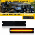 Front Amber Smoke LED Side Marker Lights for Jeep Wrangler YJ (1987–1995)