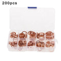 Set of 200 Copper Washers for Automotive, Marine, Generators
