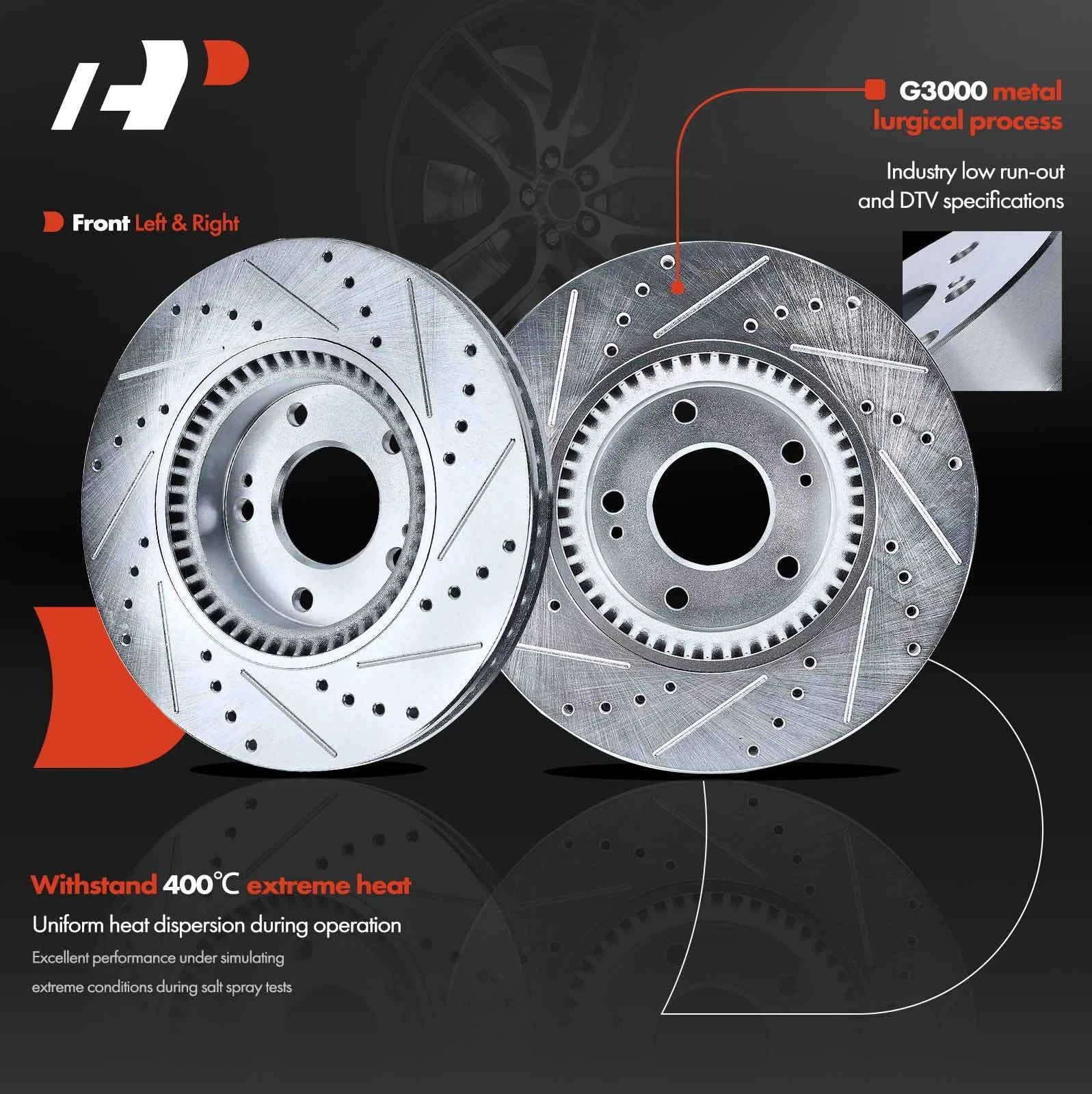 Drilled Rotors for Hyundai Sonata (2006–2016) & Kia Optima (2011–2016)