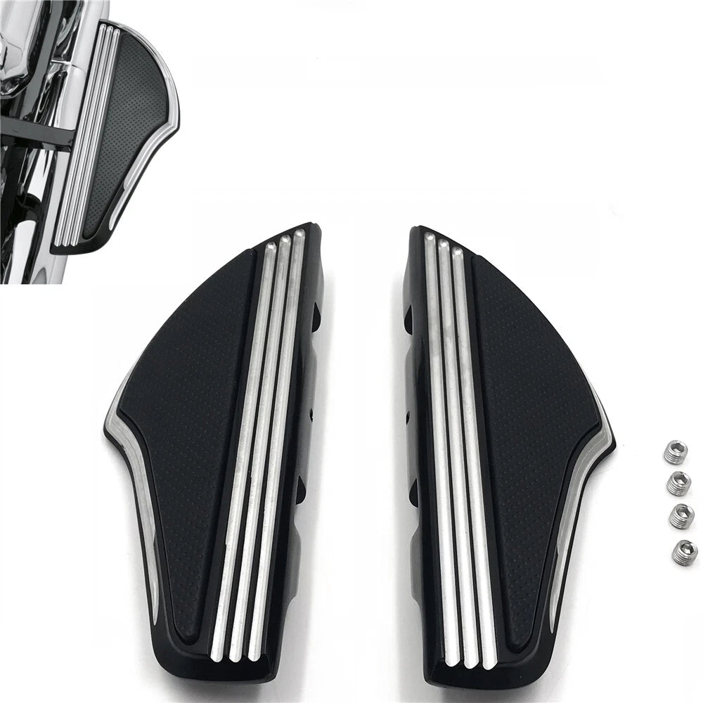 Shark Fin Leaf Defiance Passenger Footboard Kit for Harley Touring (1993–2008)