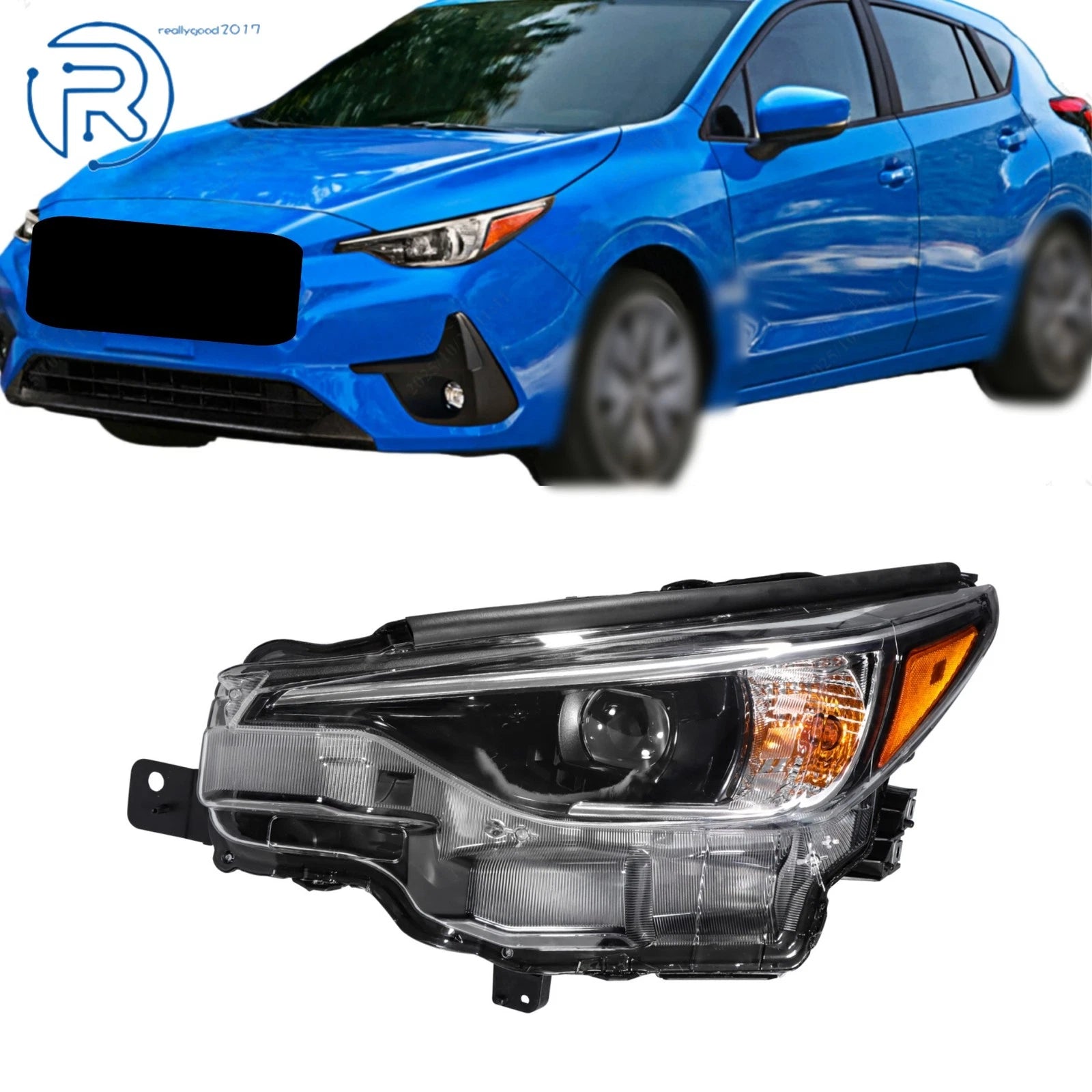 Headlight for Subaru Impreza/Crosstrek (2024–2025) Driver Side LED Black