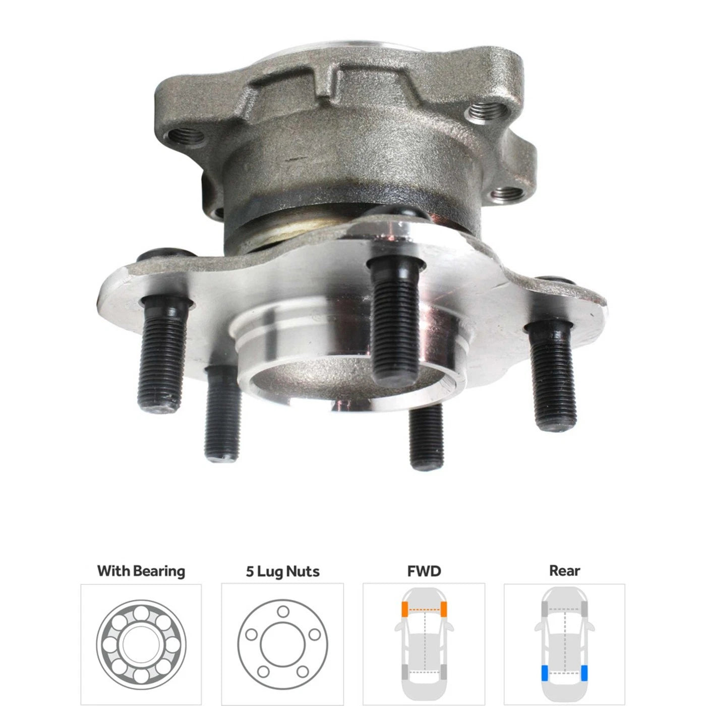 Wheel Hubs for Nissan Quest (2004–2009) Rear Left & Right with Bearing