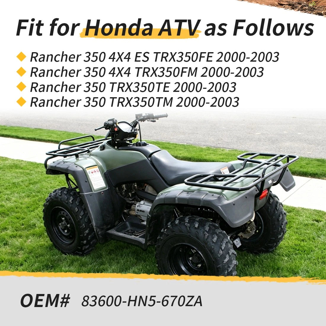 Left Body Side Tank Cover for Honda ATV Rancher 350 TRX350 (2000–2003)