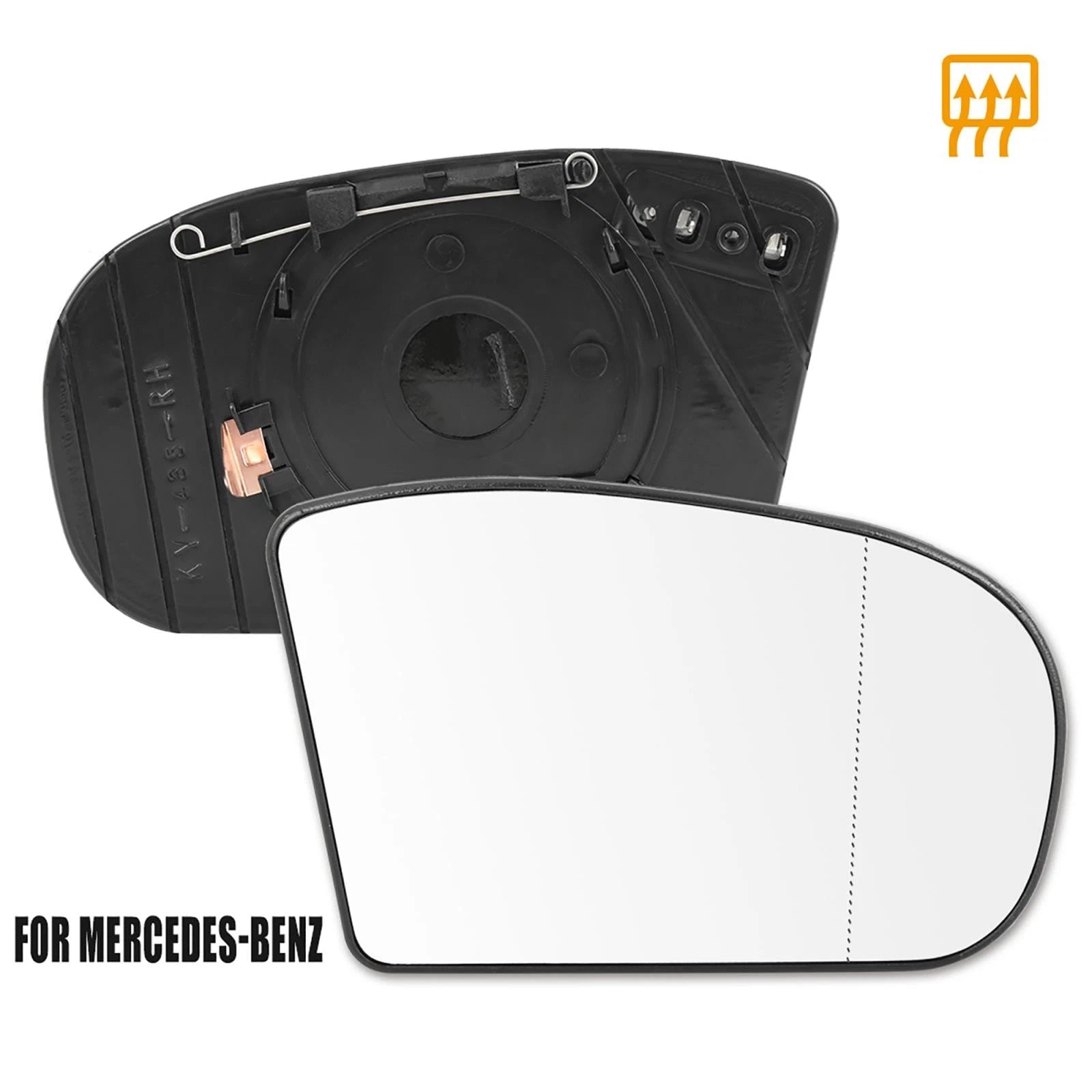 Heated Mirror Glass w/ Backing Plate for Mercedes-Benz E500 E550 (2003–2006)