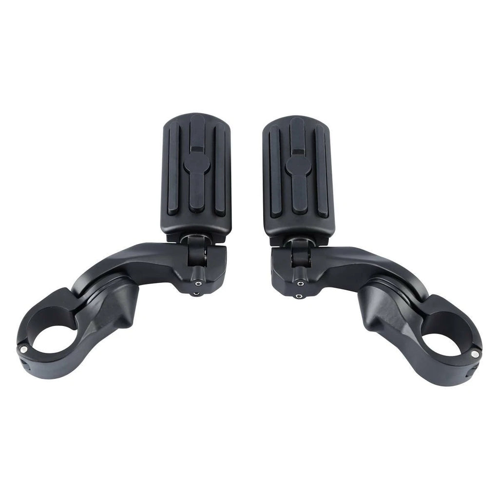 1-1/4" Matte Short Angled Highway Bar Engine Guard Footpegs for Harley