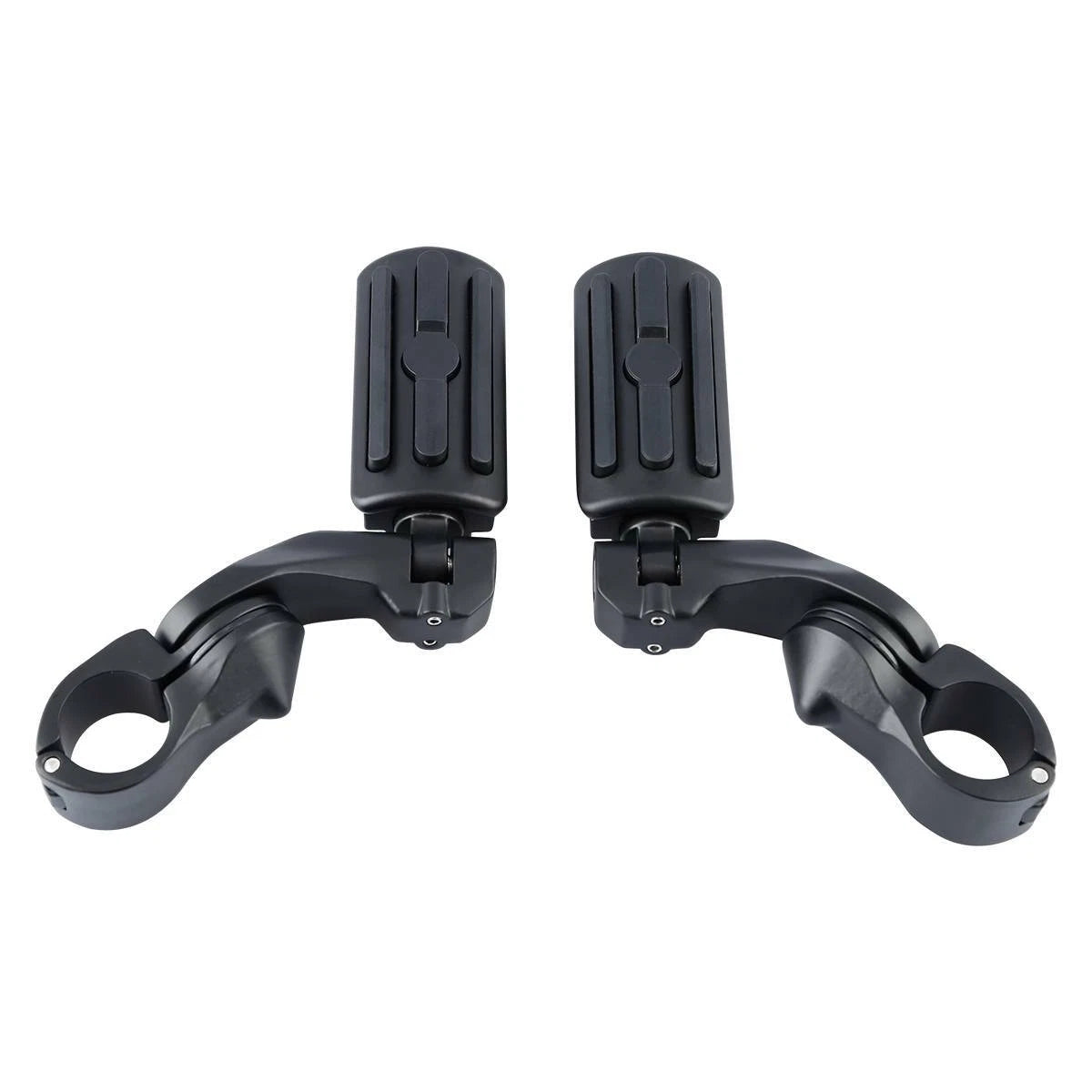 1-1/4" Matte Short Angled Highway Bar Engine Guard Footpegs for Harley