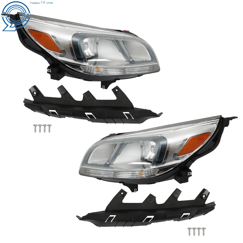 Set of 2 Headlight Lenses for Chevrolet Malibu (2013-2016)