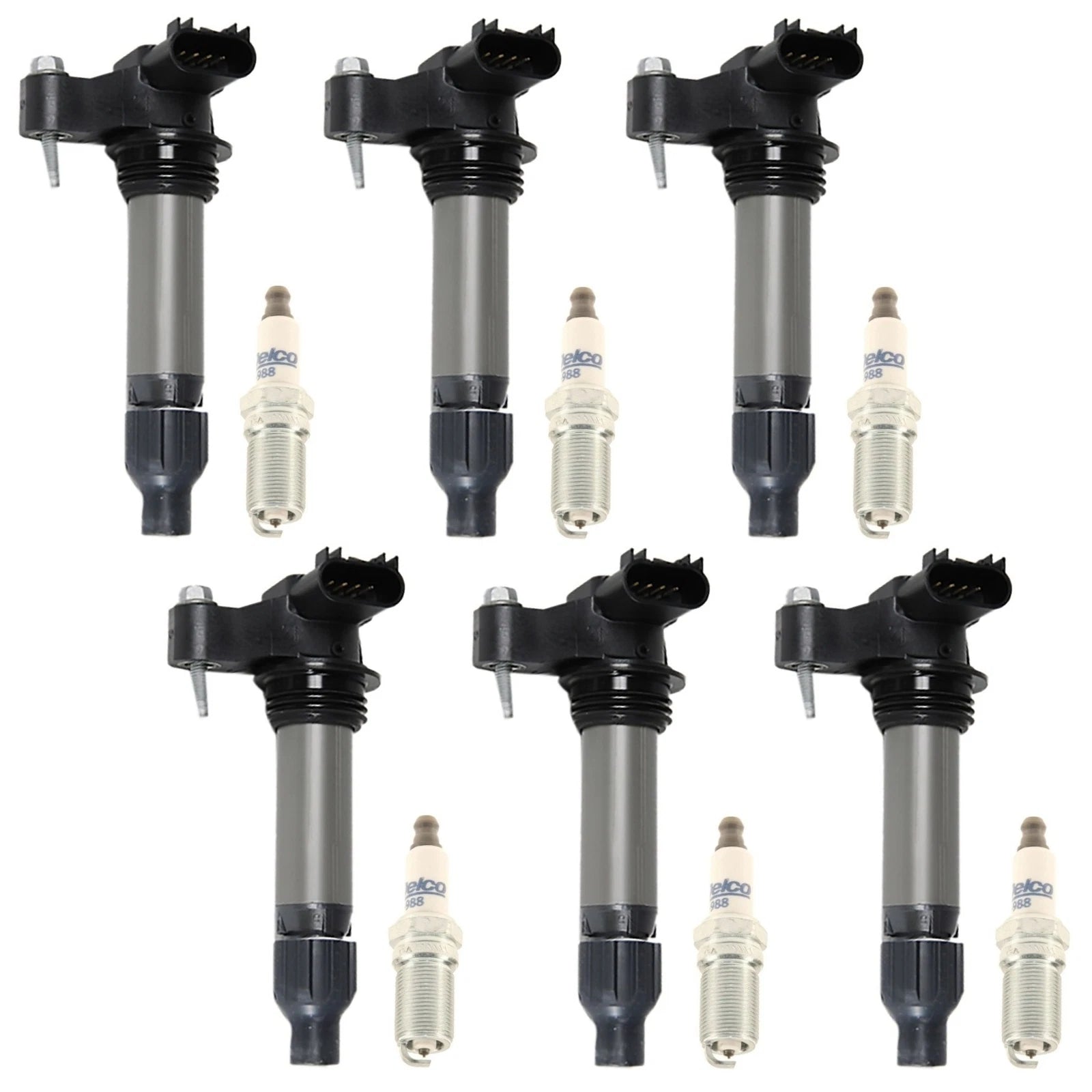 Set of 6 Ignition Coils & 6 ACDelco Iridium Spark Plugs for Buick GMC 3.6L V6