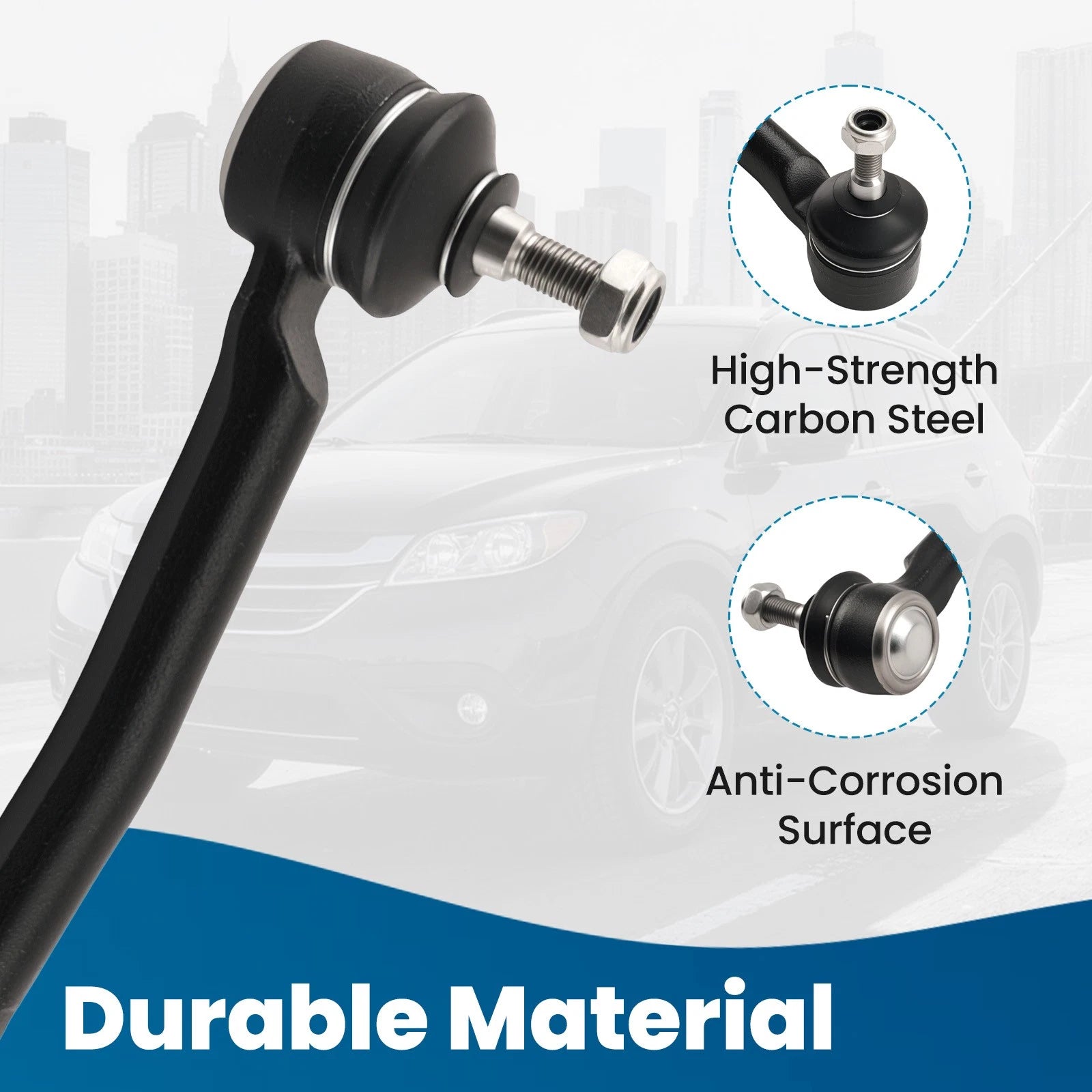 Set of 2 Front Inner Outer Tie Rods for Nissan Sentra (2013–2019)