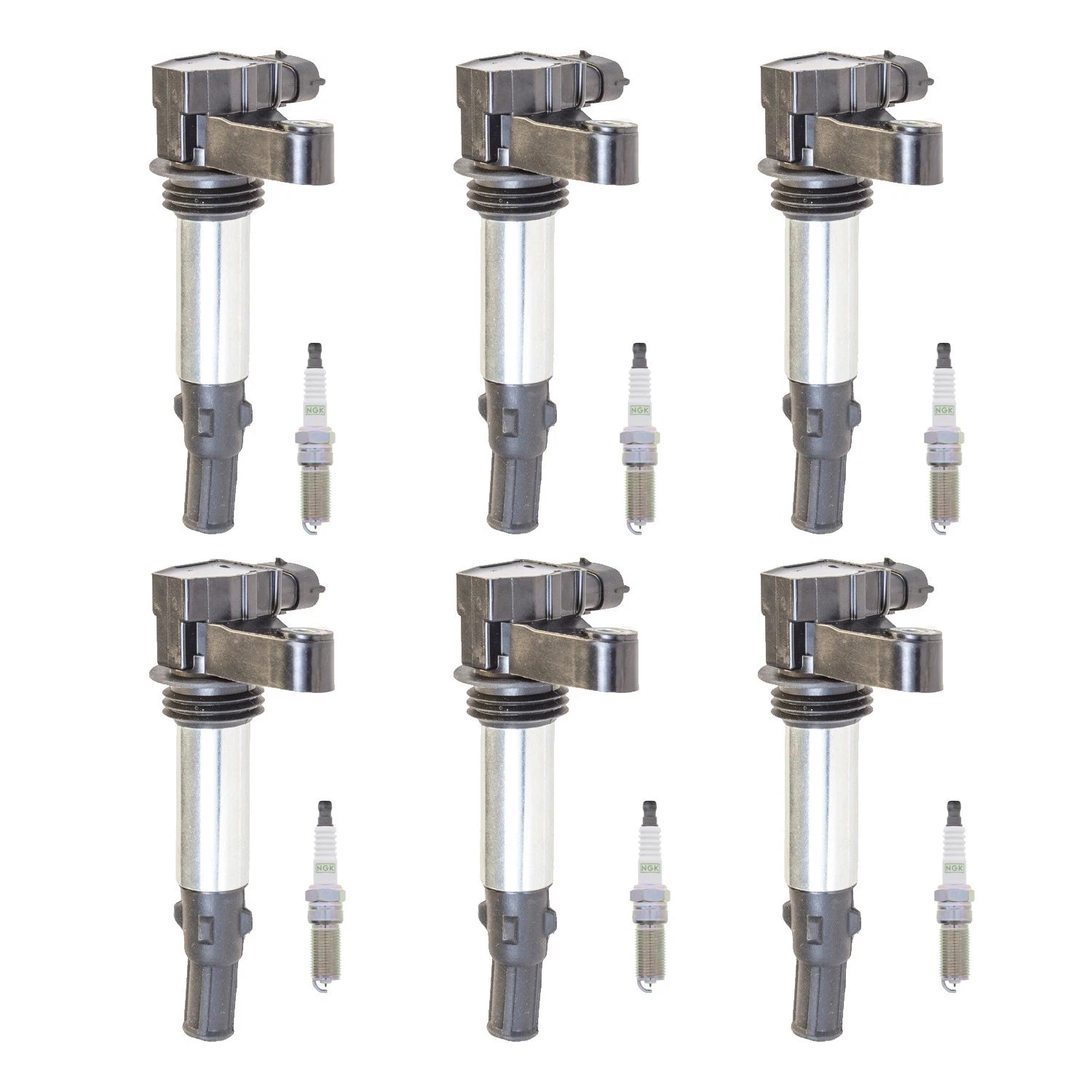 Set of 6 Ignition Coils & NGK Platinum Spark Plugs for Acadia CTS Traverse (2007–2019)